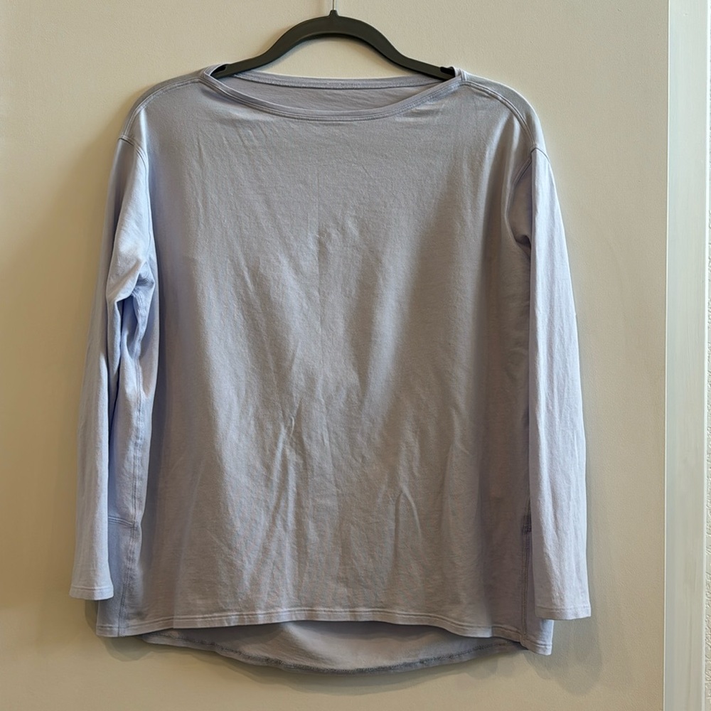Lululemon Light Blue Back in Action Long Sleeve